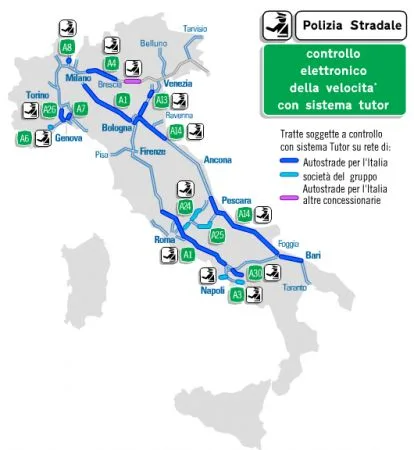 MAPPA DEGLI AUTOVELOX FISSI E MOBILI IN ITALIA